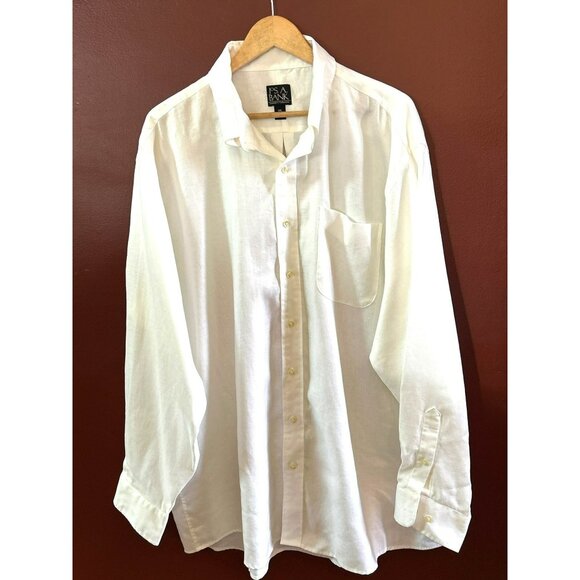 Jos. A. Bank Travelers Collection Mens White Linen Button Down Shirt Size XXL - Picture 1 of 5